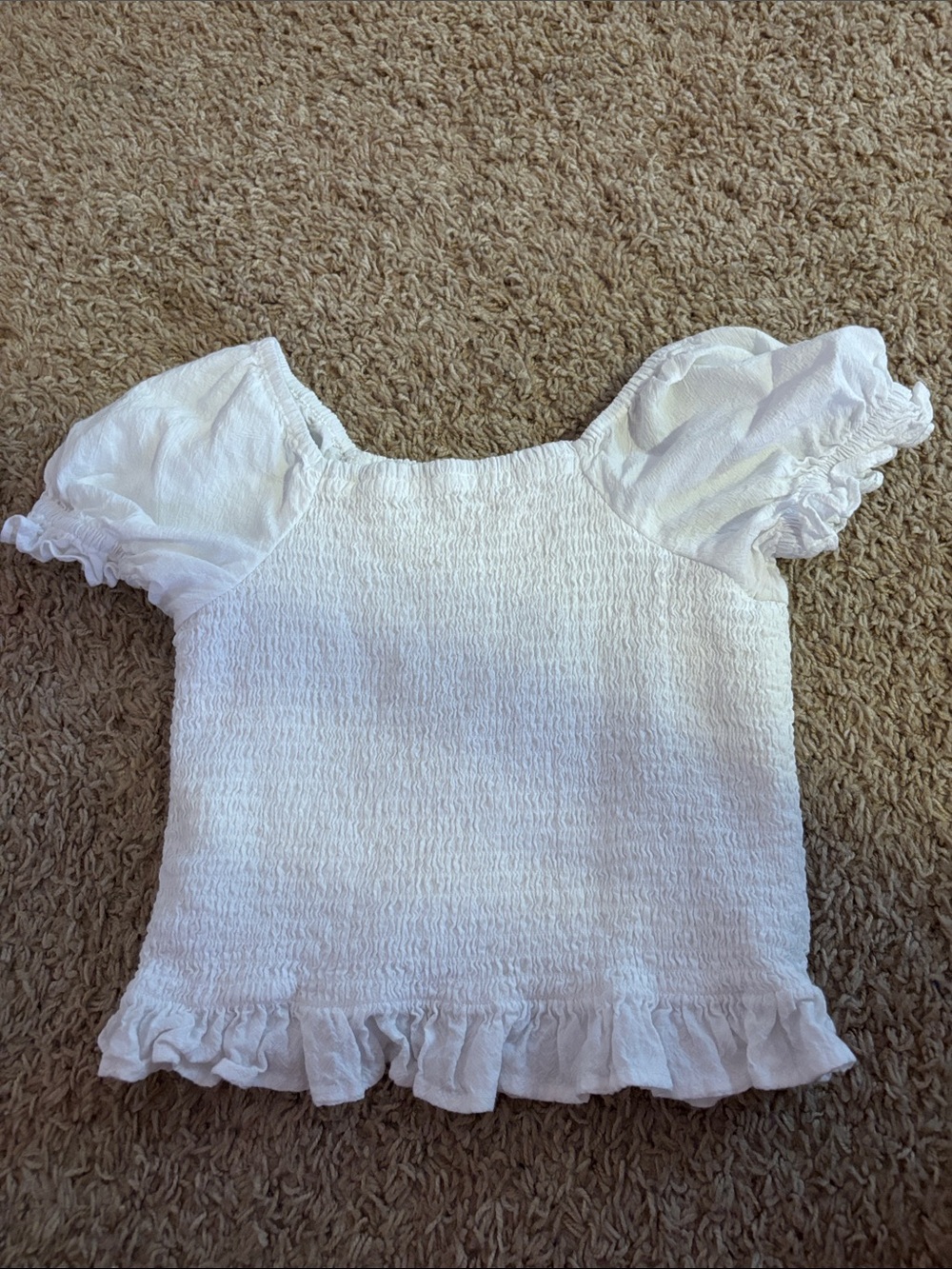 Cat & Jack White Elastic Neck Top
